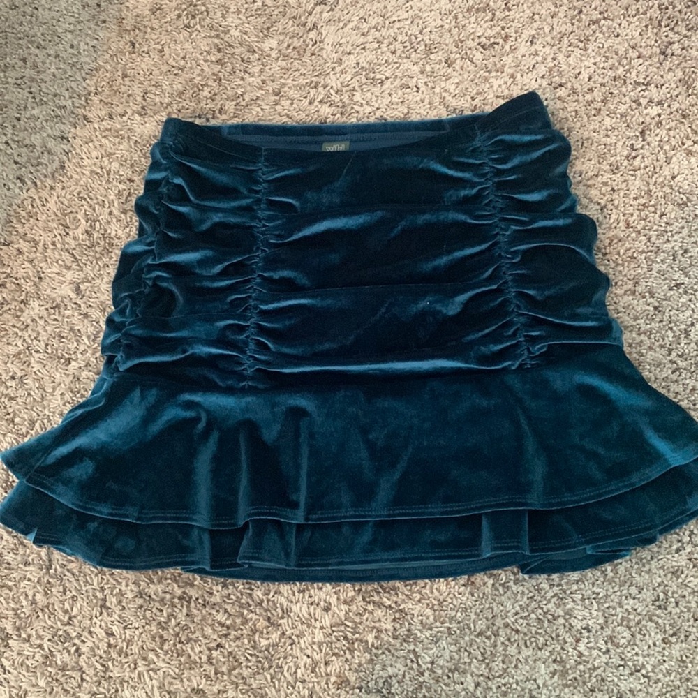 Blue Skirt Ruffled